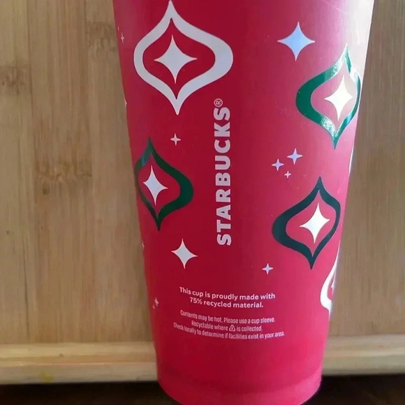NWOT 2023 Starbucks Christmas Reusable Plastic Cup with Lid - Picture 2 of 3